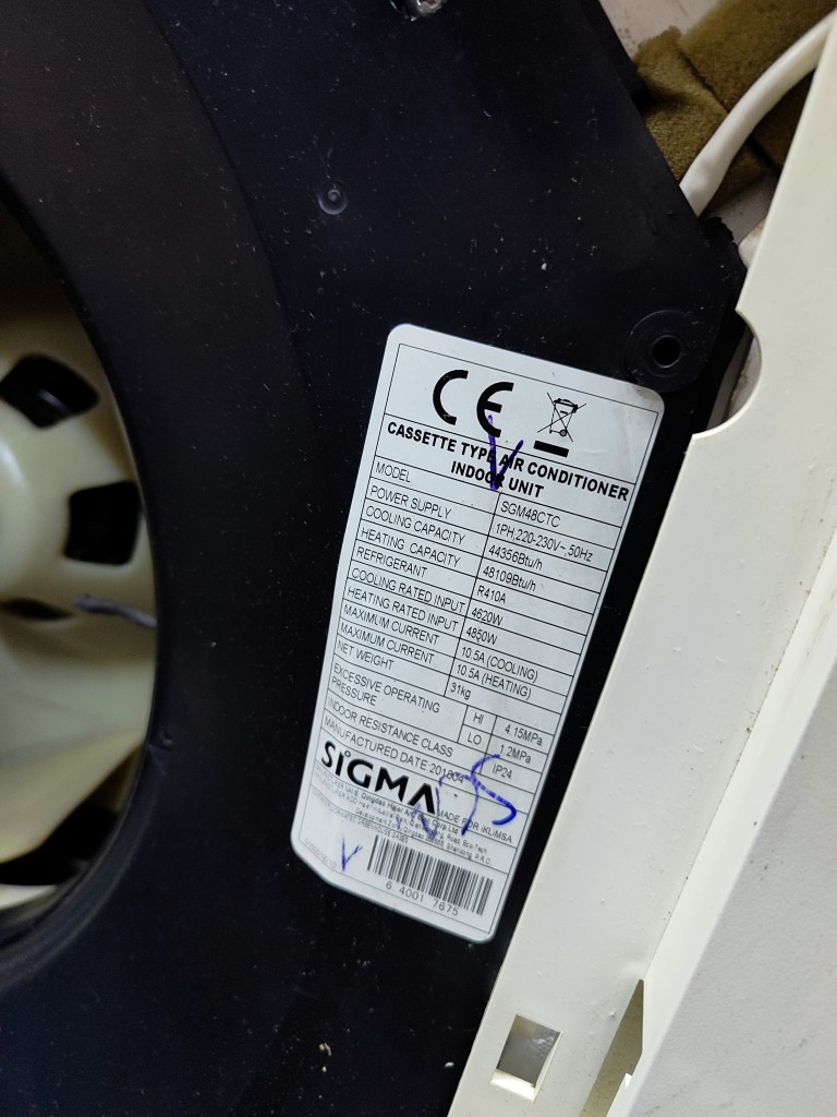 Sigma Kaset Tipi Klima 48000 Btu On-Off Trifaze görsel 2